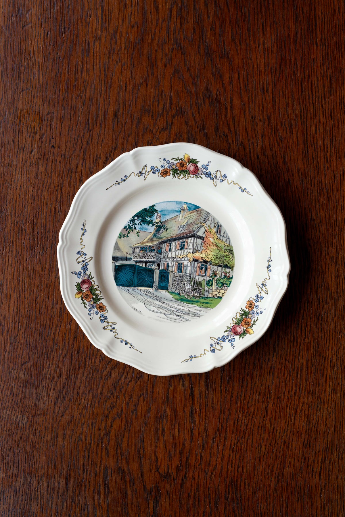 Assiette Obernai — « La maison alsacienne » — Henri Loux Image principale du produit