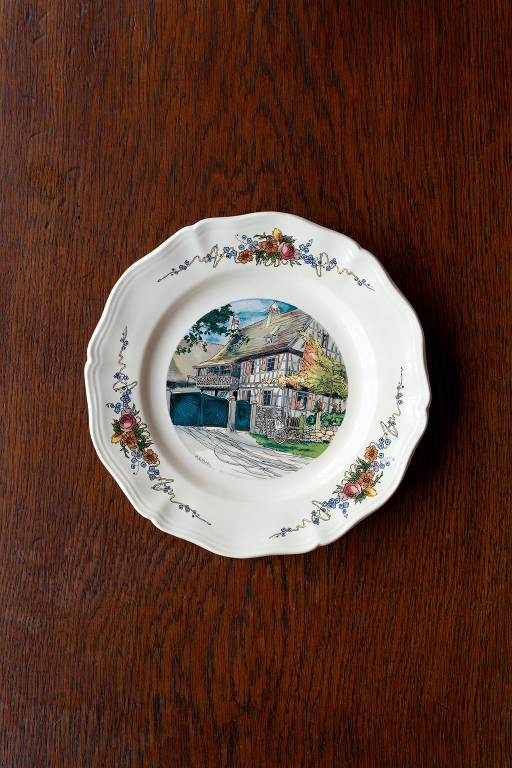 Assiette Obernai — « La maison alsacienne » — Henri Loux