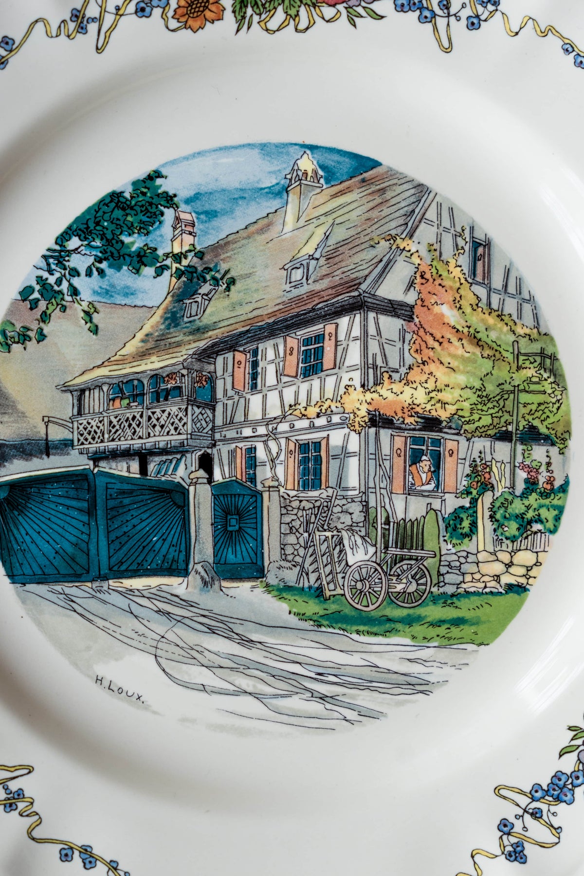 Assiette Obernai — « La maison alsacienne » — Henri Loux