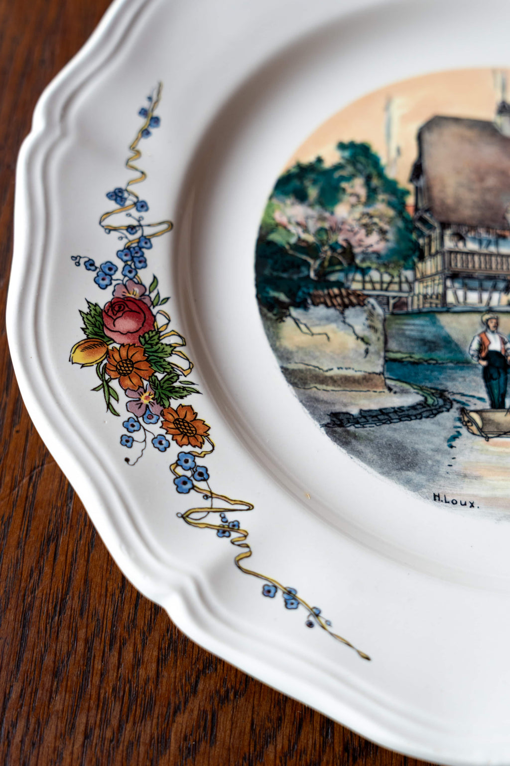 Assiette Obernai — « Le paysan et son cheval » — Henri Loux