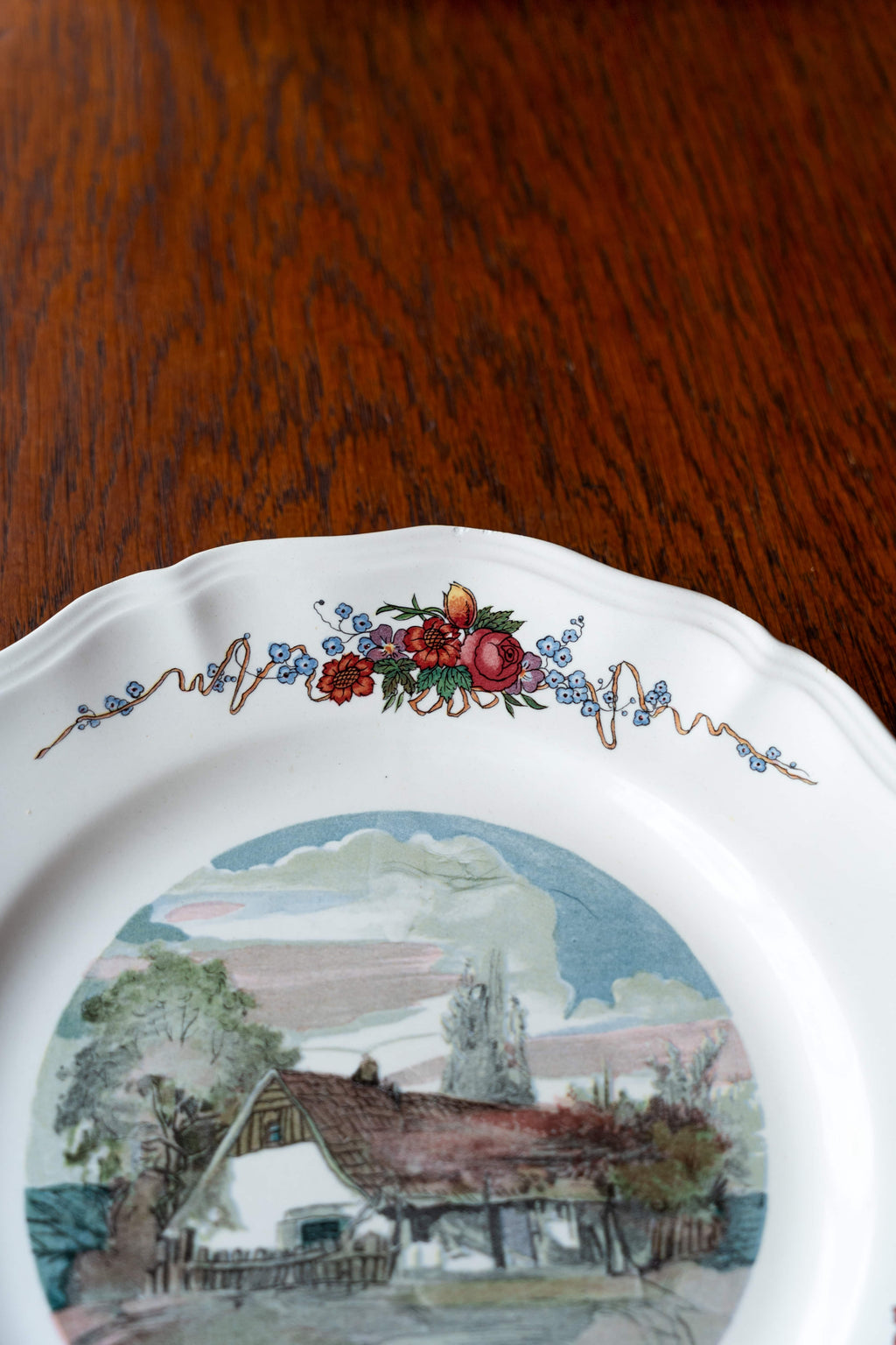 Assiette Obernai — « La grange au bord de l'eau » — Henri Loux
