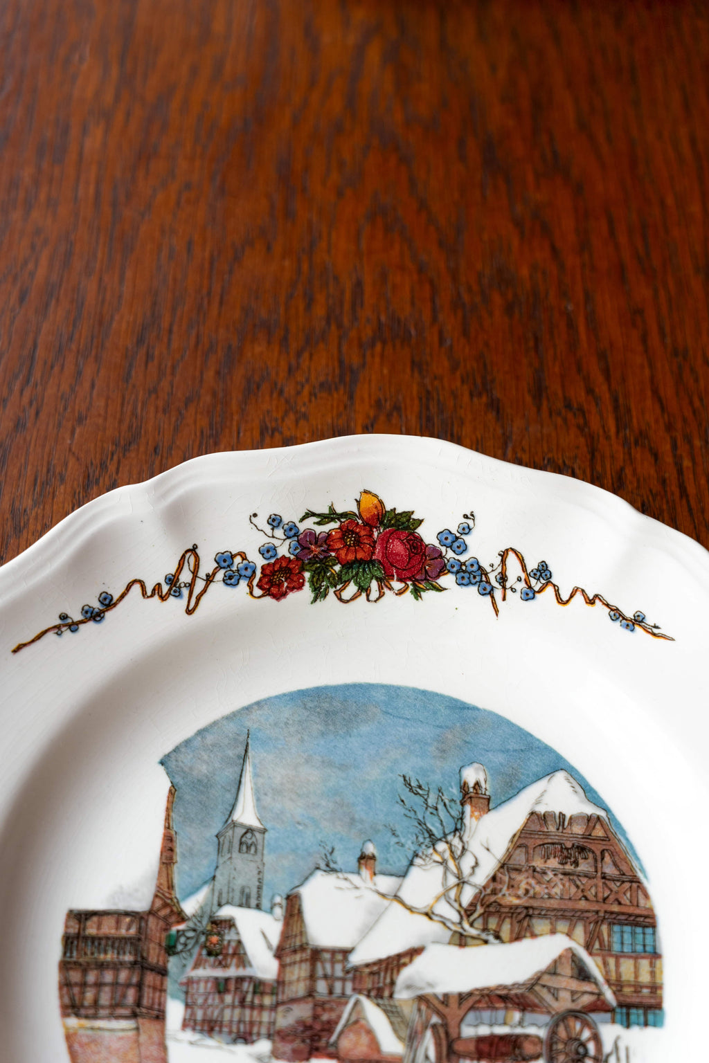 Assiette Obernai — « Le village sous la neige » — Henri Loux