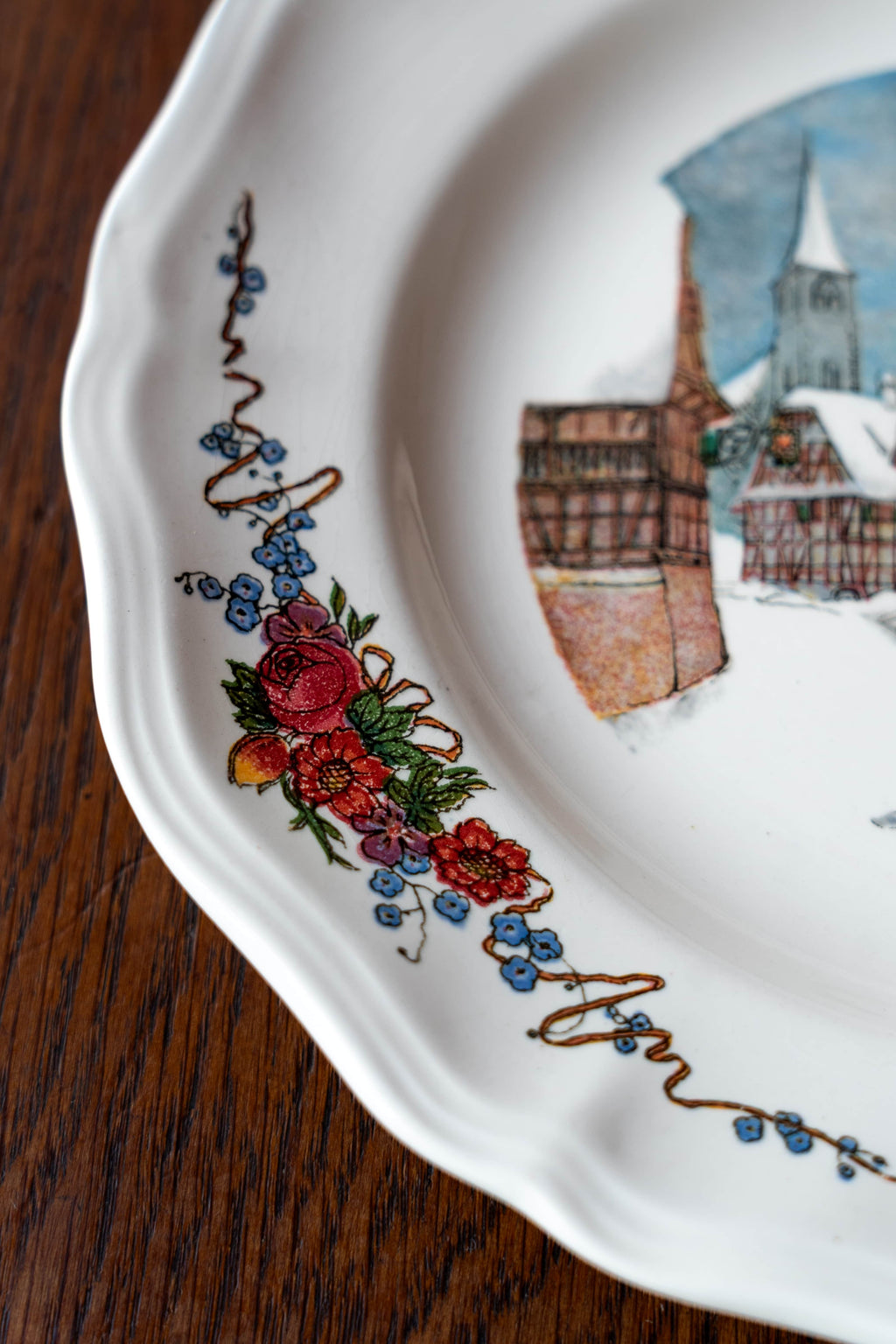 Assiette Obernai — « Le village sous la neige » — Henri Loux