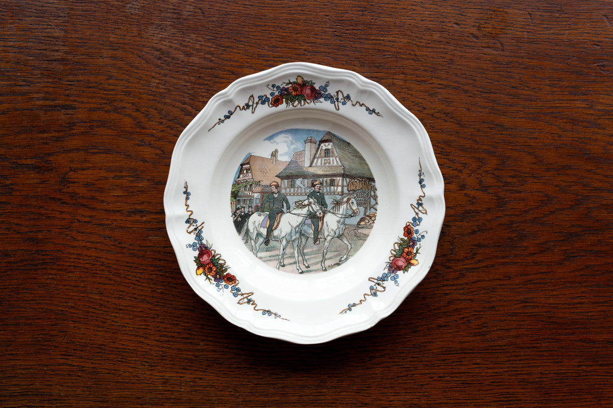 Assiette Obernai — « Le passage des cavaliers » — Henri Loux
